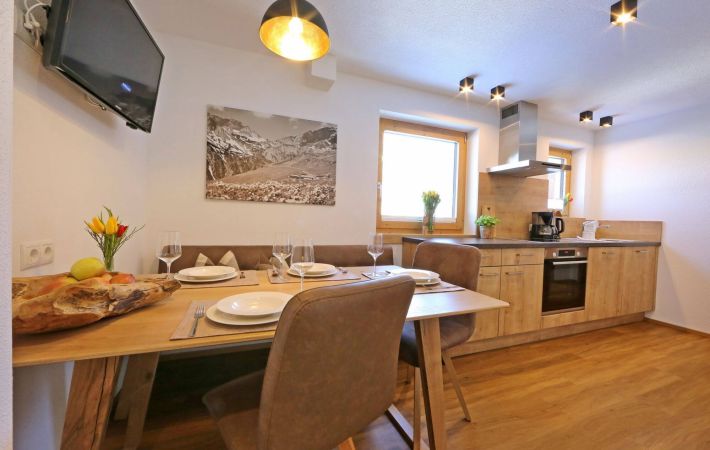 Küche der Ferienwohnung am Martlerhof